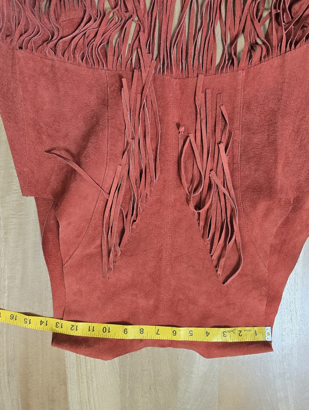 Forever 21 Genuine Suede Fringe Vest - Burnt Orange Western Boho - Size L - Picture 5 of 12